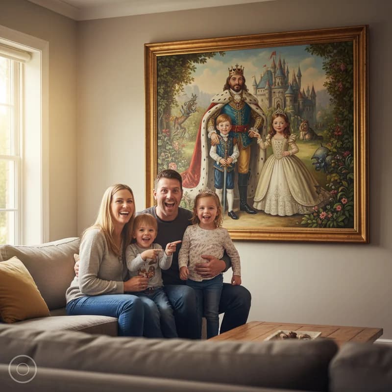 The Rodriguez Family with their MemoPaint canvas